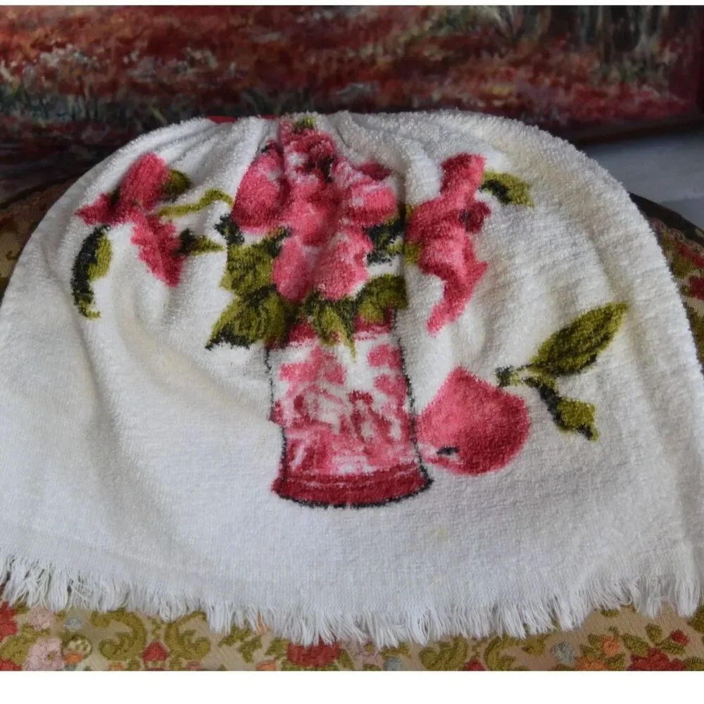 Vintage Hanging Kitchen Towels Set of 3 Cat Floral Butterfly Handmade